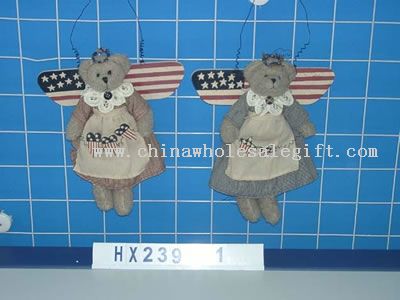 hanging bear with wooden wing 2/s