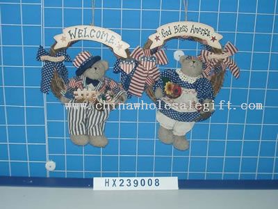 male and female bear with wreath 2/s