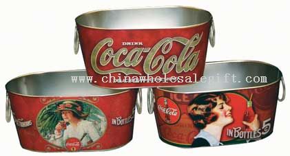 Red Oval Coca-Cola Tin Tubs Set 3