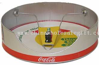 Retro Galvanized Tin Silver Coca-Cola Paper Plate Holder