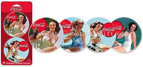 Bathing Beauties Paper Coca-Cola Coasters Set 40