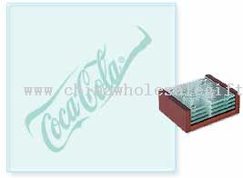 Coca-Cola Bottle Glass Etched Coaster Set 4