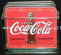 Coca-Cola Tin Coaster Set with Tin Caddy