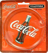 Red Bullseye 4 Piece Coca-Cola Coaster Set