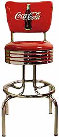 Red Disc Coca-Cola Stool with Back 24 inch China