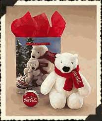 Boyds Coca-Cola Polar Bear with Gift Bag Set 4.5 inches