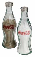 Coca-Cola Glass Bottles Salt and Pepper Shakers