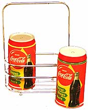 Thirst Stops Here Coca-Cola Salt Pepper in Caddy