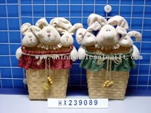 three-white hare head in basket 2/s images