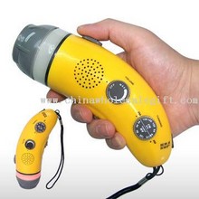 Crank Dynamo Flashlight with Radio and Mobile Phone Charger images