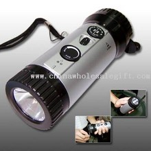 Crank Dynamo Flashlight with Radio and Mobile Phone Charger images