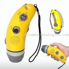 Crank Dynamo Flashlight with White LED images