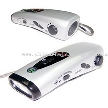 Crank Dynamo LED Flashlight with Radio images