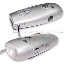 Crank Dynamo LED Flashlight with Radio images