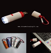 Key chain with USB charged LED flashlight images