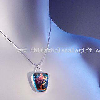 Glass Pendant Necklace - Twisted Tree