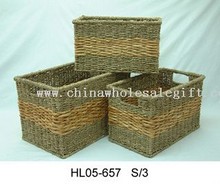 Set of 3 seagrass basket images