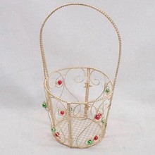 Metal Wire Basket with Bead Decoration images