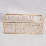 Circle Metal Wire Basket in Lasting Gold Finish images