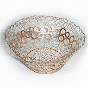 Metal Wire Basket in Sprayed Gold Finish images