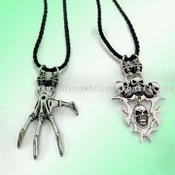 Skull and Hand Pendant with Black Cord Necklace in Various Styles images