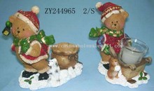 Polyresin Bear W/Candle Holder images