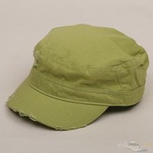 Cotton Herringbone Army Cap / Lime images