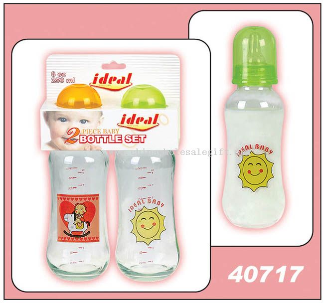 2PK 80Z GLASS BABY B0TTLE W / CARD