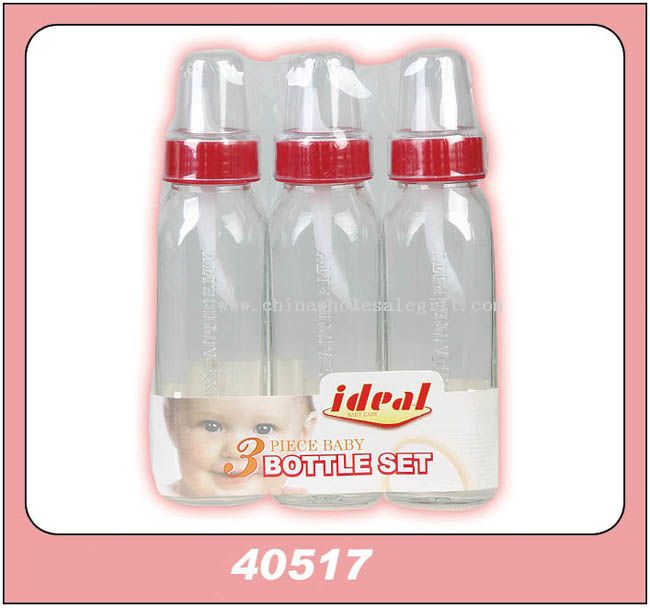 3PCS 8OZ / 250ML GLASS BOTTLE WITH SPOON TRANS CAP / SHRINK WITH LABEL