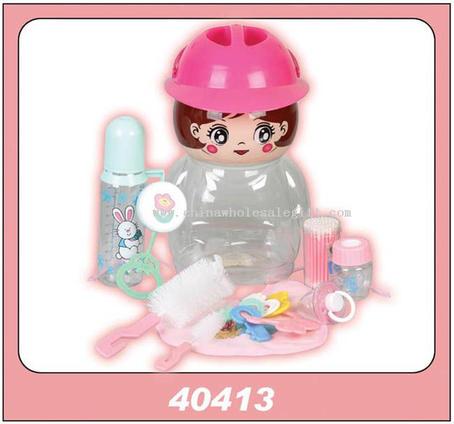 1PC 1.25 & 8OZ BOTTLE RATTLE(2 STYLE) BRUSH SET BIB PACIFIER PVC CAN