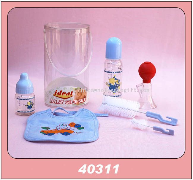 1PCS 8OZ & 2.5OZ BOTTLE BRUSH SET BIB SUCKER PVC CAN