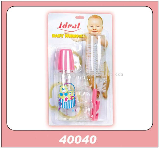 1PCS 8OZ BOTTLE 3PZ SILICON NIPPLE BRUSH SET