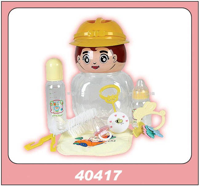 BABY SET BIB BRUSH SET PAIFER RATTLE (2STYLE)40Z.80Z BOTTLE / PVC CAN