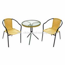 Steel outdoor furniture sets with glass table images