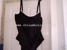 LADIES BLACK & WHITE SWIMMING COSTUME UK SIZE 24 images