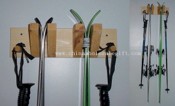 Wall ski rack for 2 pair of skis images
