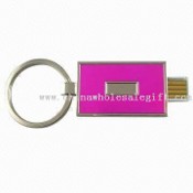 Plug-and-Play Retractable Keychain USB Flash Drive with Capacity of 64MB to 8GB images