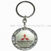 Round-shaped Waterproof Solar-powered Keychain with LCD Flashing Logo images