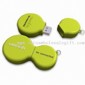 Green Recycle Round Promotional USB Flash Drive with Embossed 3D Logo and Plug-and-play Function small picture