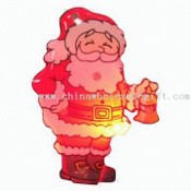 Magic LED Flashing Santa Claus Pin/Badge images