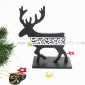 Wooden Reindeer Stand Piece with Christmas Theme images