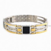 316L Stainless Steel Bracelet with Satin Finish and Czech Stones images