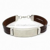 Bracelet, Made of Genuine Leather and 316L Stainless Steel images