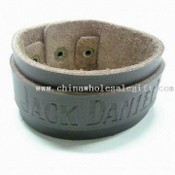 Leather Bracelet with Debossed Logo images