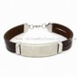 Bracelet, Made of Genuine Leather and 316L Stainless Steel small picture