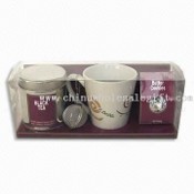 Mug Set with Black Tea and Butter Cookies images