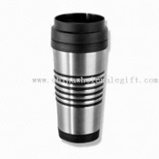 Double-wall Stainless Steel Travel Mug with Six Rubber Grip Rings and Capacity of 16oz images