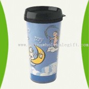 Plastic Mug with Clear Cases and Inserted Printed Paper images