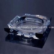 Crystal Ashtray with Black Corner images