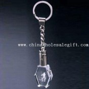Laser-engraving Crystal Keychain with Blue LED images